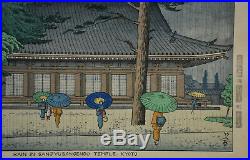 Japanese Woodblock Print Takeji Asano Rain In Sanjyusangendo Temple, Kyoto