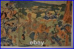Japanese Woodblock Print Ukyo-e Edo Periode Original 3 Sheets from Japan 1110B8G