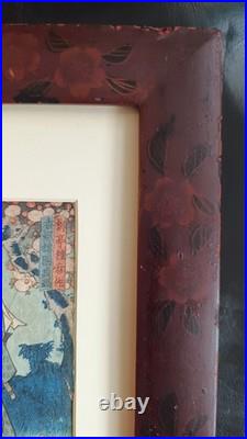 Japanese Woodblock Print Utagawa Kunisada Naritaya Hakuen Mu Kabuki /Jap Fram