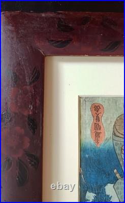 Japanese Woodblock Print Utagawa Kunisada Naritaya Hakuen Mu Kabuki /Jap Fram