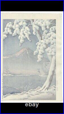 Japanese Woodblock Print by Kawase Hasui Clearing after a Snowfall on Mt. Fuji