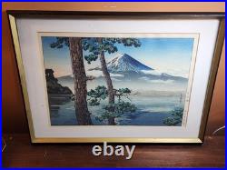 Japanese Woodblock Print by Tsuchiya Koitsu (1870-1949) Fuji from Lake Kawaguchi