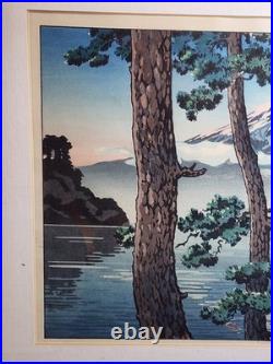 Japanese Woodblock Print by Tsuchiya Koitsu (1870-1949) Fuji from Lake Kawaguchi