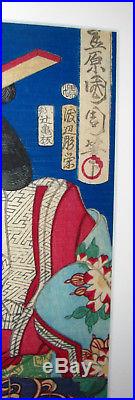 Japanese Woodblock Prints Kunichika Toyohara Kabuki Actors 19th Century