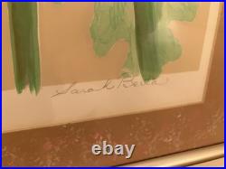 Japanese Woodblock-Style Spider MumSigned/Numbered Sarah Berta 36x30 Framed