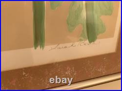 Japanese Woodblock-Style Spider MumSigned/Numbered Sarah Berta 36x30 Framed