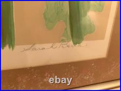 Japanese Woodblock-Style Spider MumSigned/Numbered Sarah Berta 36x30 Framed