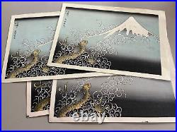 Japanese Woodblock print Hokusai Katsushika Fuji Deagon CHUBAN middle Size Set4