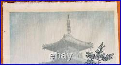 Japanese Woodblock print Kawase Hasui Sanshu Zentsuji 1933 Watanabe Seal Vintage