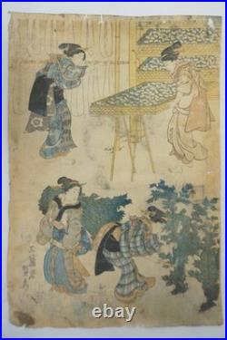 Japanese color woodblock print, 19th century. 19th Century Original