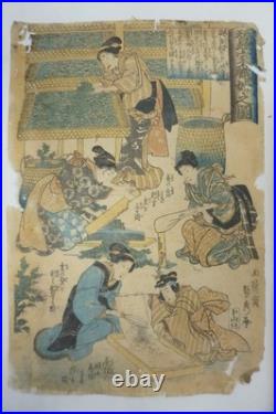 Japanese color woodblock print, 19th century. 19th Century Original