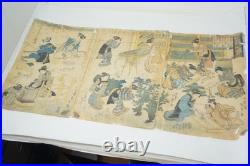 Japanese color woodblock print, 19th century. 19th Century Original