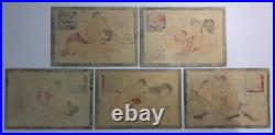 Japanese old woodblock print x11 Tsu-hi no Hinagata, Shunga, Meiji era, Erotic