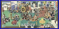 Japanese original Woodblock Print Yoshitoshi Tsukioka Ukiyo-e edo samurai