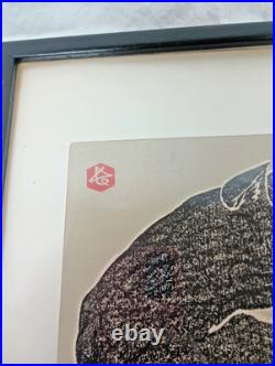 Japanese wood block print black Cat. 10x14, H. Sadanobu III. DS07