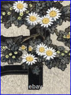 Japanese woodblock print Nisaburo Ito Bonsai Chrysanthemum, Cascading
