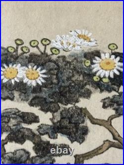 Japanese woodblock print Nisaburo Ito Bonsai Chrysanthemum, Cascading
