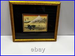 Japanese woodblock print Utagawa Hiroshige's Hara, My. Fuji in the Morning 5x5