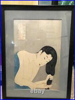 Japanese woodblock print original Katagowa Utamaro 1802-1803