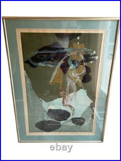 Japanese woodblock print titled Gion Festival by Rikio Takahashi (1917-1999)