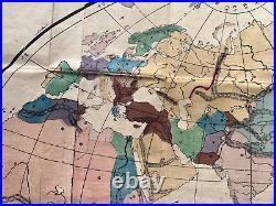 Japanese woodblock print world map Bird's-eye map of the earth 1875 old atlas