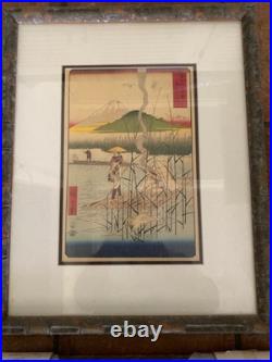 Japanese woodblock prints 4 framed reproductions
