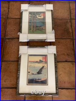 Japanese woodblock prints 4 framed reproductions