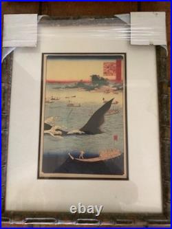 Japanese woodblock prints 4 framed reproductions