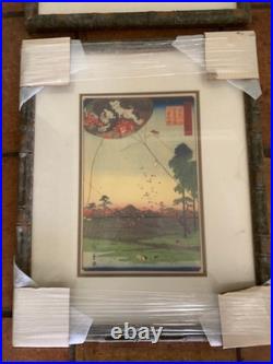 Japanese woodblock prints 4 framed reproductions
