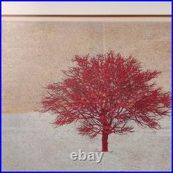 Joichi Hoshi Red Tree Woodblock Print 1974 Signed/Numbered 79/99 Kato Tokyo