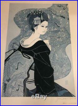 Junichiro Sekino Kimono Woman woodblock print ukiyoe rare maiko edo japanese art