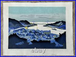 Junichiro Sekino Signed Extra Large Japanese Woodblock Print Onomichi