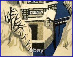 Junichiro Sekino Woodblock Print Iizaka Anabara Framed Japanese Art