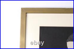 KAORU KAWANO Woodblock Print Girl and Yellow Bird Signed KAORU KAWANO Woodblock