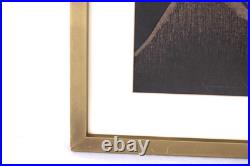 KAORU KAWANO Woodblock Print Girl and Yellow Bird Signed KAORU KAWANO Woodblock