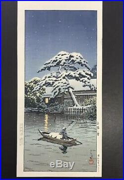 KAWASE HASUIFunabori snow1932 Japanese woodblock prints