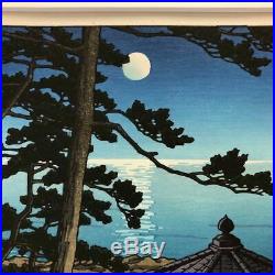 KAWASE HASUI Full Moon at Izura1952 Japanese woodblock print