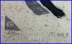 Kan Kozaki Japanese Woodblock Print Signed Stamped Framed 63/100