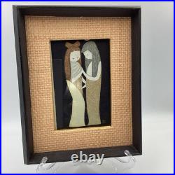 Kaoru Kawano (1916-1965) Framed Woodblock Print Two Girls Excellent Condition