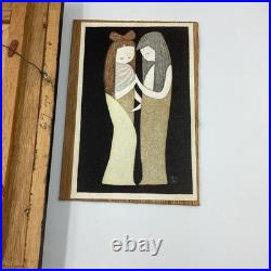 Kaoru Kawano (1916-1965) Framed Woodblock Print Two Girls Excellent Condition