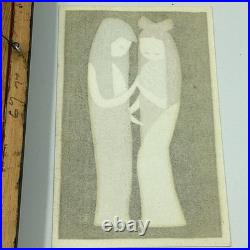 Kaoru Kawano (1916-1965) Framed Woodblock Print Two Girls Excellent Condition