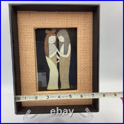 Kaoru Kawano (1916-1965) Framed Woodblock Print Two Girls Excellent Condition