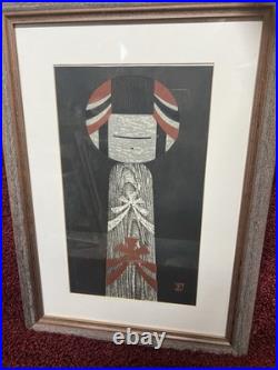 Kaoru Kawano Japanese Woodblock Print Kokeshi