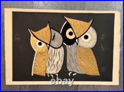 Kaoru Kawano Three Eyes Japanese Woodblock Print- SIGNED, NUMBERED & STAMPED