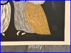 Kaoru Kawano Three Eyes Japanese Woodblock Print- SIGNED/NUMBER #1. B & STAMPED