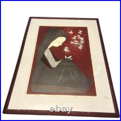 Kaoru Kono Woodblock Print Butterflies Framed Japanese Art Painting Ukiyo-e