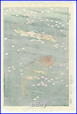 Kasamatsu Shiro JAPANESE Woodblock Print SHIN HANGA KOI Carp