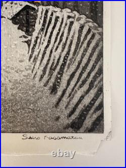 Kasamatsu Shiro Light in the Evening, Minakami Woodblock Print hand crafted