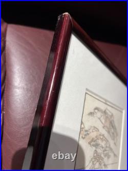 Katsushika Hokusai (1814-78) Framed Manga Series Woodblock Cut c 1850 Japan