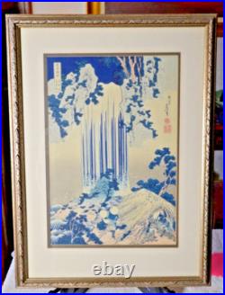 Katsushika Hokusai Authentic Woodblock Print Yoro Waterfall in Mino Province